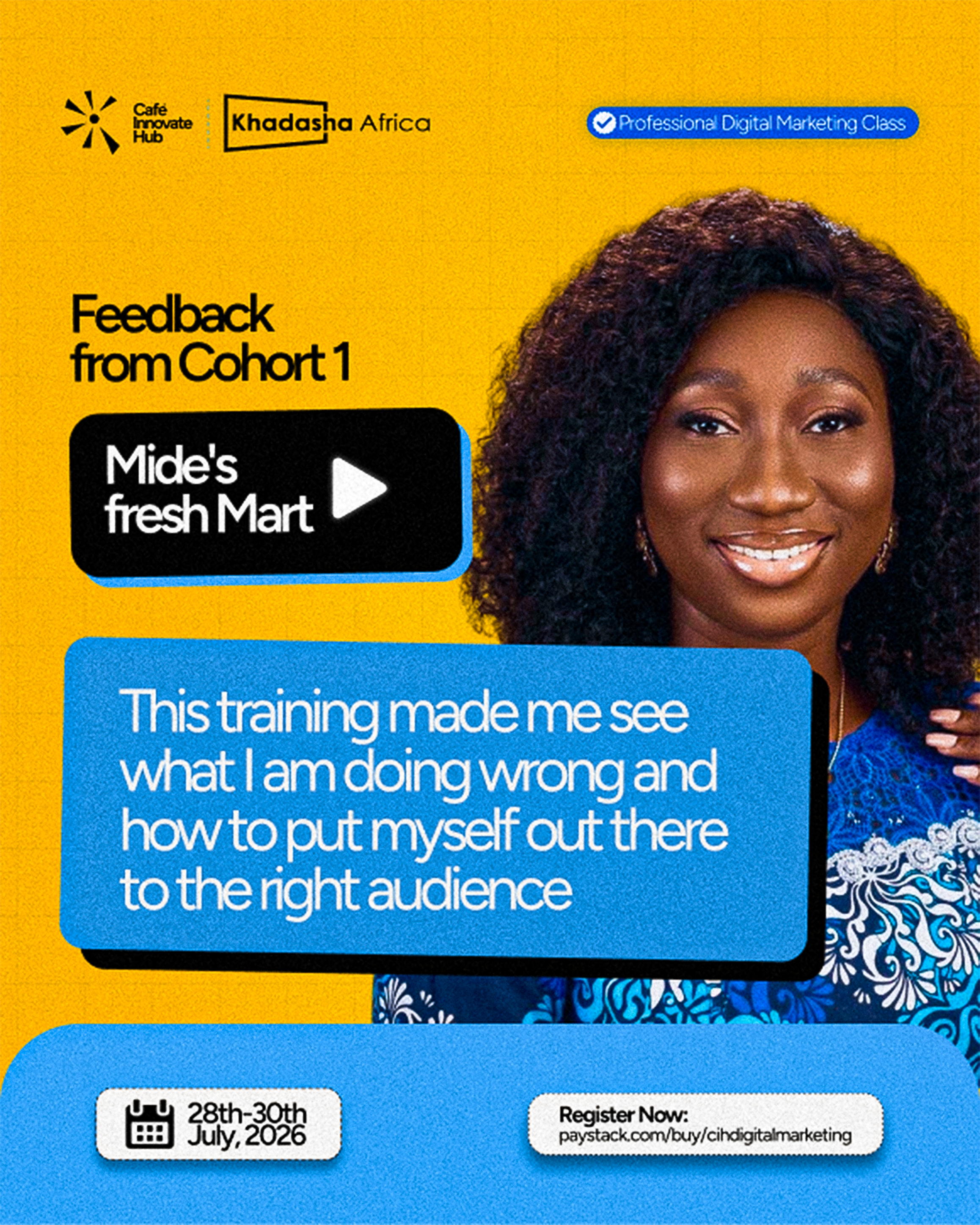 Mide's Fresh Mart testimonial card